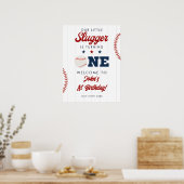 Slugger Baseball 1. Geburtstag Willkommensschild Poster (Küche)
