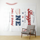 Slugger Baseball 1. Geburtstags-Fotohintergrund Wandteppich (Beispiel (Horizontal))