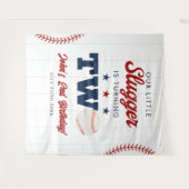 Slugger Baseball 2nd Birthday Photo Backdrop Wandteppich (Vorderseite (Horizontal))