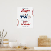 Slugger Baseball 2nd Birthday Welcome Sign Poster (Küche)