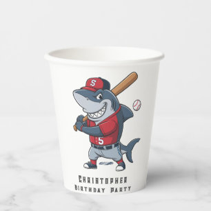 Slugger Shark Birthday Bash Pappbecher