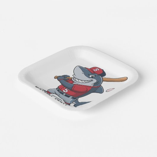 Slugger Shark Birthday Bash Pappteller (Gewinkelt)