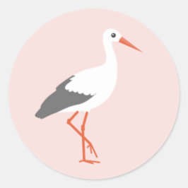 Sluitzegel ooievaar roze runder aufkleber