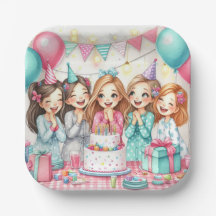 Slumber Birthday Pajama Party Paper Plate