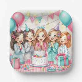 Slumber Birthday Pajama Party Paper Plate Pappteller