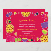 Slumber Birthday Party Flat Einladung (Vorne/Hinten)