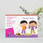 Slumber Birthday Party Flat Einladung (Stehend Vorderseite)