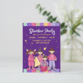 Slumber Birthday Party Postkarte (Stehend Vorderseite)