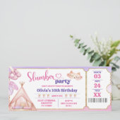 Slumber Birthday Party Ticket (Stehend Vorderseite)