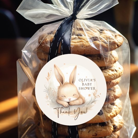 Slumber Bunny Baby Dusche Runder Aufkleber