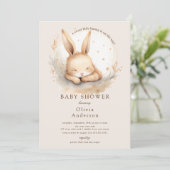 Slumber Bunny Baby Shower Einladung (Stehend Vorderseite)