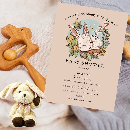 Slumber Bunny Baby Shower Einladung