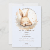 Slumber Bunny Boys Baby Dusche Einladung (Vorderseite)