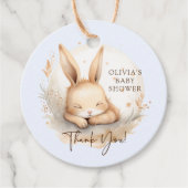 Slumber Bunny Boys Baby Dusche Gefallen Geschenkanhänger (Vorderseite)