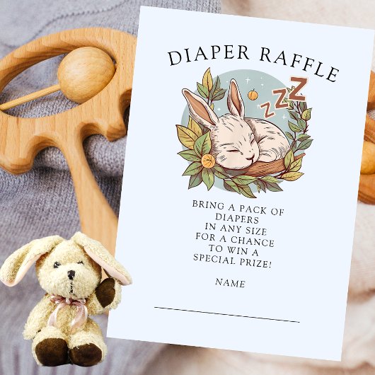 Slumber Bunny Diaper Raffle Begleitkarte