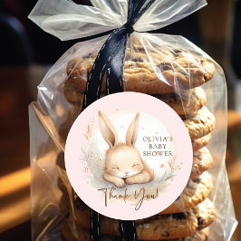 Slumber Bunny Girls Babydusche Runder Aufkleber