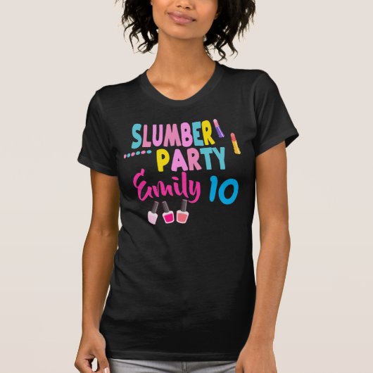 Slumber Party Birthday Girl Custom Sleepover T-Shi T-Shirt (Vorderseite)