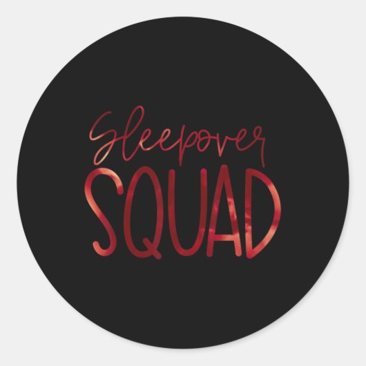Slumber Party Crew Sleepover Squad Pajama Hallowee Runder Aufkleber (Vorderseite)