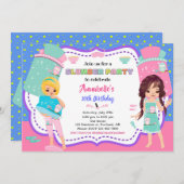 Slumber Party Einladung Sleepover Geburtstag laden (Vorne/Hinten)