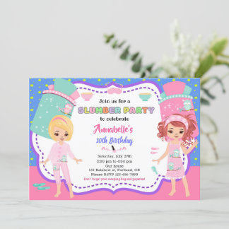 Slumber Party Einladung Sleepover Geburtstag laden
