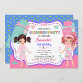 Slumber Party Einladung Sleepover Geburtstag laden (Vorne/Hinten)