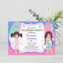 Slumber Party Einladung Sleepover Geburtstag laden