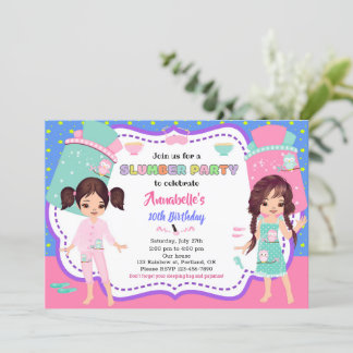 Slumber Party Einladung Sleepover Geburtstag laden