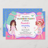 Slumber Party Einladung Sleepover Geburtstag laden (Vorne/Hinten)