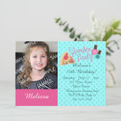 Slumber-Party-Fotovorlage Einladung (Stehend Vorderseite)