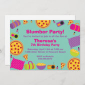 Slumber Party Geburtstag Einladung (Vorne/Hinten)
