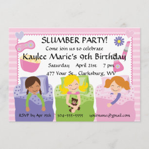 Slumber Party Geburtstag Einladung