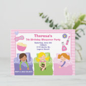 Slumber Party Geburtstag Einladung (Stehend Vorderseite)