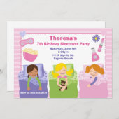 Slumber Party Geburtstag Einladung (Vorne/Hinten)