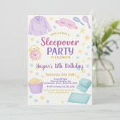 Slumber Party Geburtstag Einladung (Stehend Vorderseite)