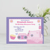Slumber Party Geburtstag Einladung (Stehend Vorderseite)