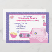 Slumber Party Geburtstag Einladung (Vorne/Hinten)