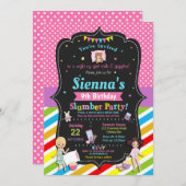 Slumber Party Geburtstag Einladungen Mädchen (Vorne/Hinten)