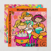 Slumber Party Geburtstag individuelle Einladungen (Vorne/Hinten)