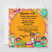 Slumber Party Geburtstag individuelle Einladungen (Rückseite)