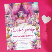 Slumber Party Geburtstag Pastell Pink Lila Gold