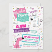 Slumber Party Geburtstagseinladungen - Hunde Welpe (Vorderseite)