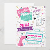 Slumber Party Geburtstagseinladungen - Hunde Welpe (Vorne/Hinten)