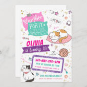 Slumber Party Geburtstagseinladungen - Kitty Cat (Vorne/Hinten)