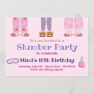 Slumber Party Geburtstagsparty, Sleepover Einladung