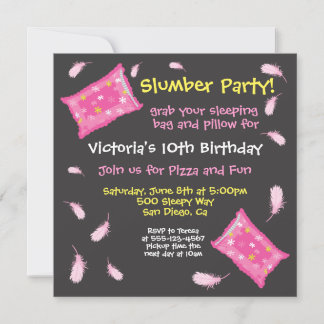 Slumber Party Kissen Einladung