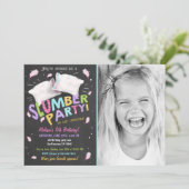 Slumber Party Pajamas Sleepover Einladung (Stehend Vorderseite)