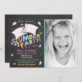 Slumber Party Pajamas Sleepover Einladung (Vorne/Hinten)