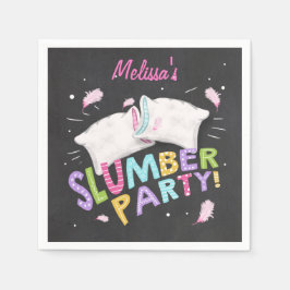 Slumber Party Paper Napkin Pink Girl Sleepover Serviette