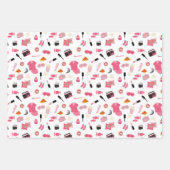 Slumber Party Pink Girl Kindermuster Geschenkpapier Set (Vorderseite 2)