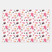 Slumber Party Pink Girl Kindermuster Geschenkpapier Set (Vorderseite)
